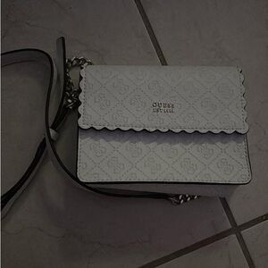 GUESS Embossed White Crossbody Bag